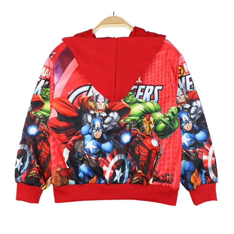 Флеш-накопителей “Мстители” мультфильмов «Человек-паук», «Бэтмен» для маленьких мальчиков и девочек зимние Демисезонный толстовки на молнии, детские толстовки с капюшоном, свитер, детская одежда