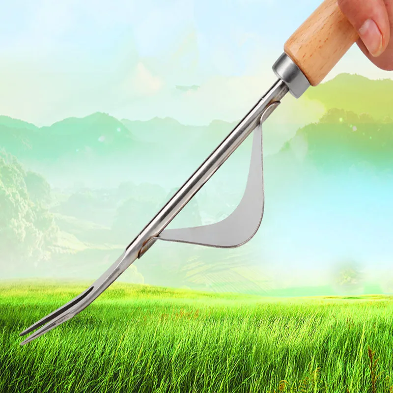 

Seedling Transplanter Digging Puller Weeding Tool Stainless Steel Weeder Fork Manual Easy To Use Hand Durable Outdoor Ergonomic