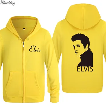 

Zipper Hoodies Men Elvis Presley Printed Mens Hoodie Music Hip Hop Fleece Jacket Coat Men Women Winter Sweatshirt Fans Clothing