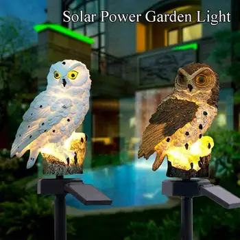

Solar Power Light Owl Decor Garden Lights LED Landscape Light Path Yard Lawn Lamp Outdoor Lighting Waterproof Resin solar lamp
