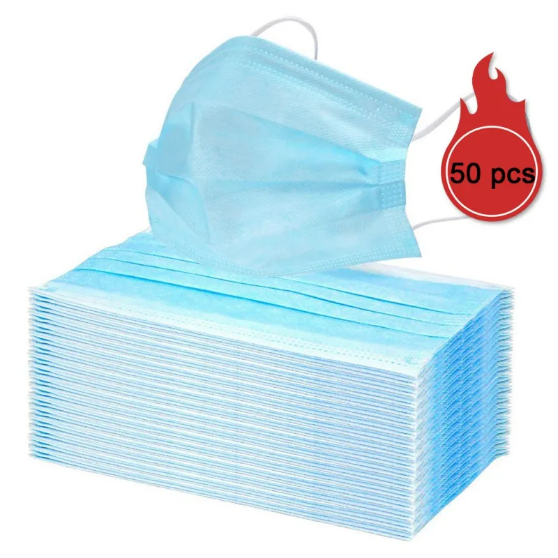 

50Pcs Children's Mask Three-Layer Protective Masks Small Size Disposable Kids Mask PM2.5 N95 Nonwoven Boy Girl Mouth Masks