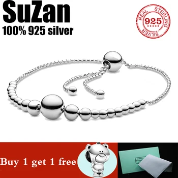 

FIT original pan bracelet for women authentic 100% 925 sterling silver charm chain snake bracelet fashion classic luxury jewelry