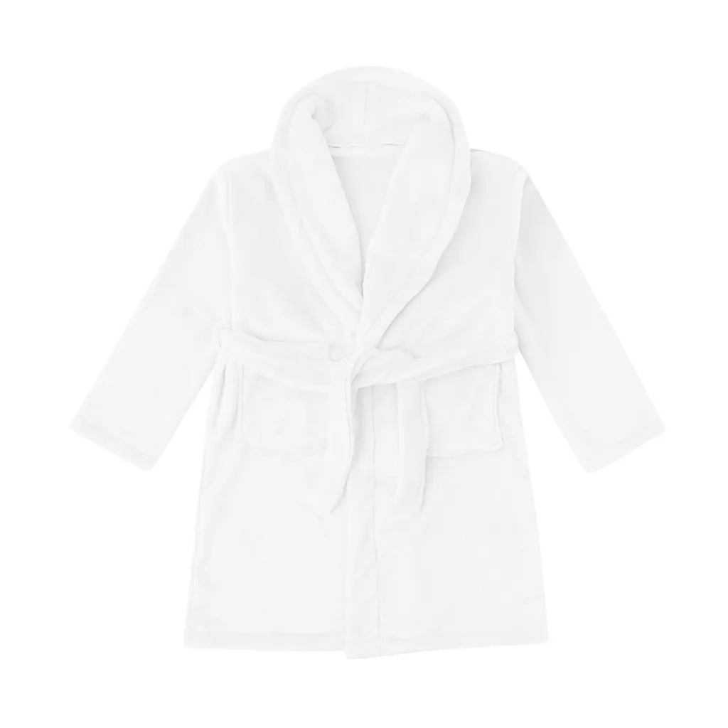 White SAGACE/Детские пижамы; одежда для сна; Детские Банные халаты с капюшоном; Детские однотонные банные халаты; ночная рубашка; пижамы для мальчиков и девочек; одежда для сна - Цвет: White