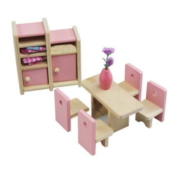 

Wooden Furniture Toys Simulation Miniature Dolls Kids Baby Room Play Toy Furniture DollHouse Wood Furniture
