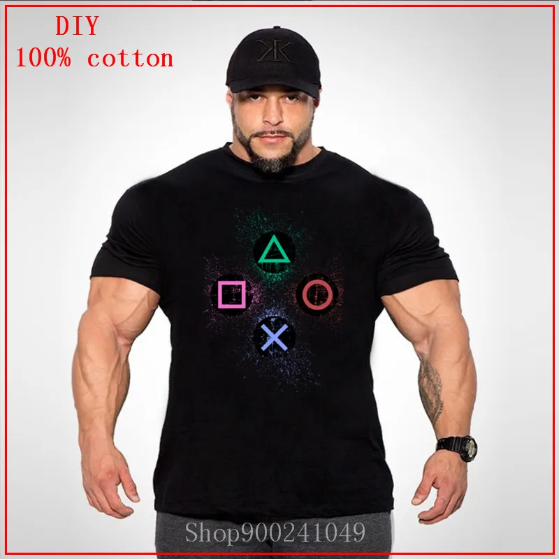 2020 Ps PlayStation Men's T Shirt Big &amp Tall Cotton Tops Vintage Plus Size Large Crewneck Tees T-Shirt 5XL 6XL | Мужская одежда