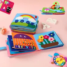 

3D Cloth Book Montessori Early Learning Fruits Bookbinding Toddlers Story Parent-child Interactive Knowledge Developing Kid Toy
