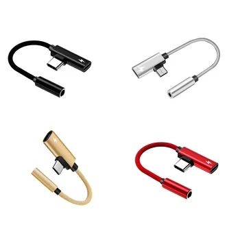 

Worallymy 2 in 1 Earphone Type-C to 3.5mm Adapter Audio Jack Headphones Cable Sync Charging Cable Type-C to Jack Aux