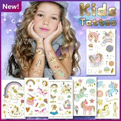 Glitter Tattoo Kids Space 6 Month Temporary Tatoo 2021 Body Art Cartoon Cute Unicorn Planet Pony Tatu Face Hand Girl Boy Tato