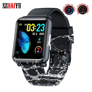 

Fitness Tracker Waterproof Smart Watch ECG PPG Square Smartwatch Heart Rate Monitor Blood Pressure Smart Sports Bracelet