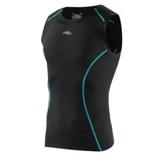 Спортивный жилет мужской для фитнеса быстросохнущие Топы облегающий дышащий для бега без рукавов компрессионная одежда