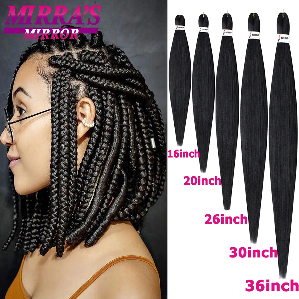 Easy Jumbo Braids Hair Extensions Pre Stretched Braiding Hair Afro  Synthetic Hair Strand Braid Hot Water Set 12/16/26/30/36 Inch