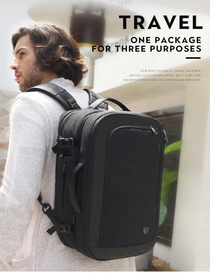 Новинка, 17 дюймовый рюкзак для ноутбука, многослойный, съемный, расширяемая сумка, мужской рюкзак для путешествий, многофункциональный, B-00210