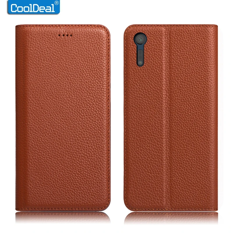 Genuine Leather Case For Sony Xperia X XZ XR XA XA1 Plus XA2 Mobile Phone Retro Flip Cover Leather Cases capa shells bags