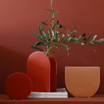 

Nordic Small Vase Decoration Modern Grind Ceramic Vases Tabletop Arts Jingdezhen Vase Home Decoration Accessory Gift