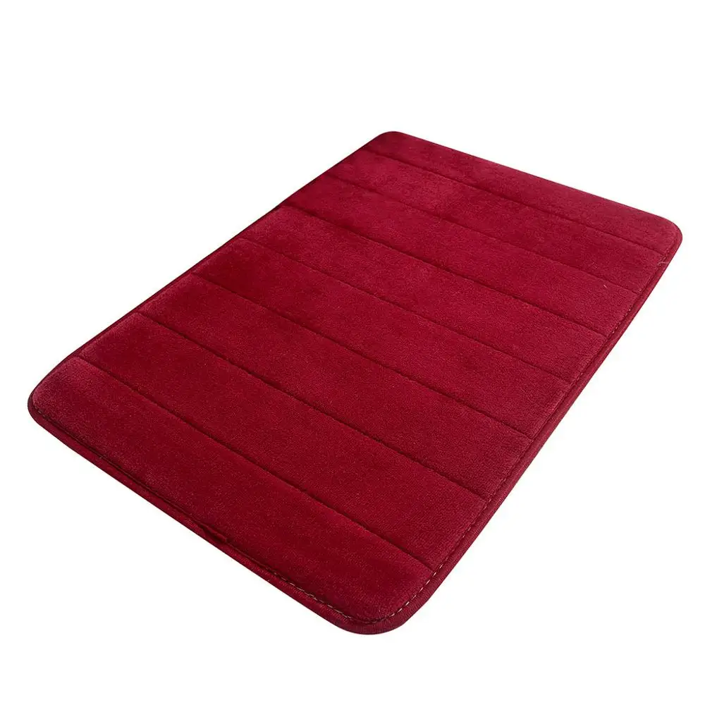 Водопоглощающий коврик для ванной комнаты, коврик для ванной с эффектом памяти, набор ковриков для кухонной двери и пола, коврик для туалета, нескользящий коврик для ванной 4 - Цвет: Red