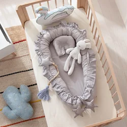 Matelas amovible en coton pour bébé, lit de voyage Portable multifonctionnel pour nouveau nés, avec oreillers, clôture Anti collision 88x50cm 
