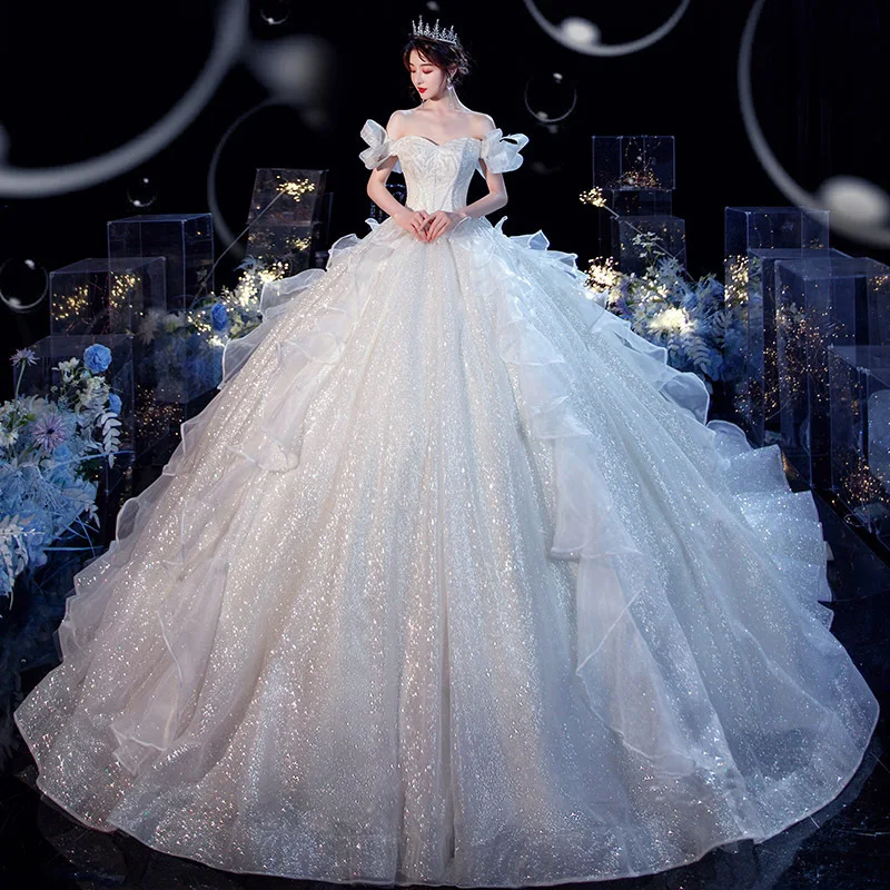 Vestido de casamento Cinderela Halloween feminino, vestido de baile azul,  vestidos de casamento luxuosos, adulto, novo - AliExpress