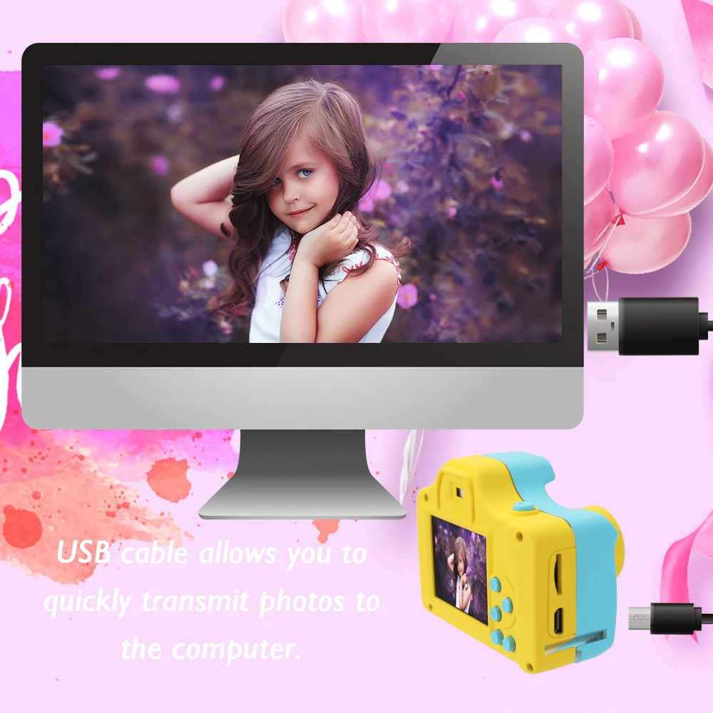 Полноцветная мини цифровая камера для детей, милая видеокамера для ...