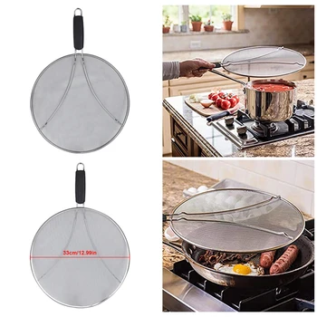 

13" Splatter Screen for Fry Pans Stainless Steel Grease Screen Splatter Guard for Kitchen