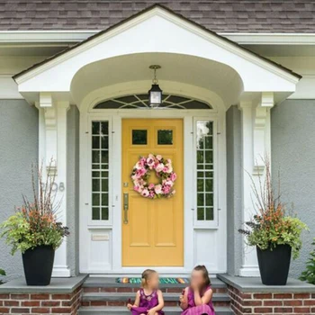 

1XArtificial Flower Wreath Peony Wreath 40CM Door Wreath Spring Wreath Home Decor Hanging Fake Flower Ornament