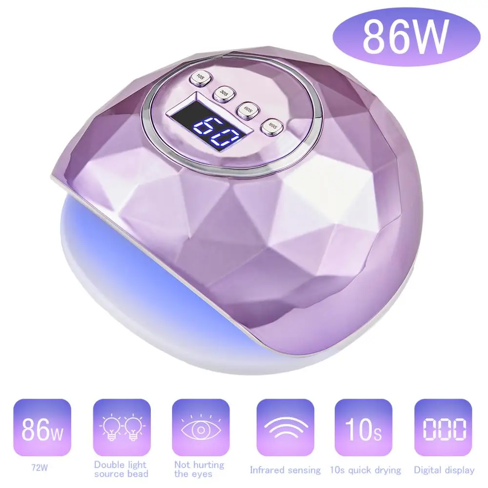 

Quick Dry UV Lamp 86W Nail Dryer Pro UV LED Gel Nail Lamp Fast Curing Gel Polish Ice Lamp for Nail Manicure Machine
