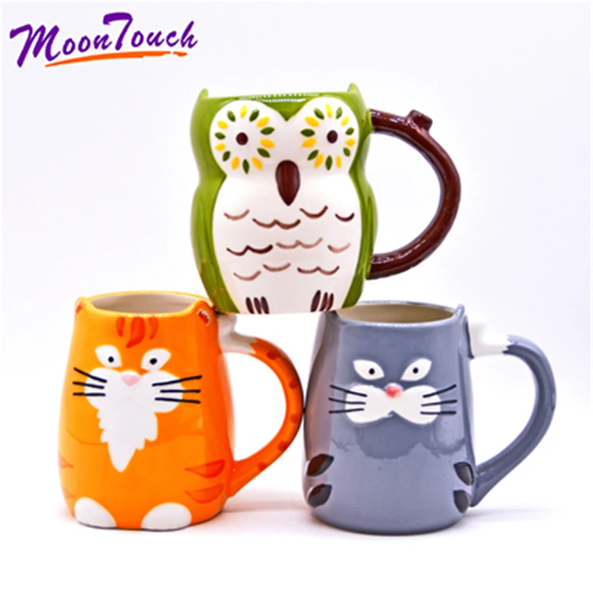 Мультяшная модель животных чашка милый кот марка чашка девушка кружка для молока на завтрак пары в чашку совы