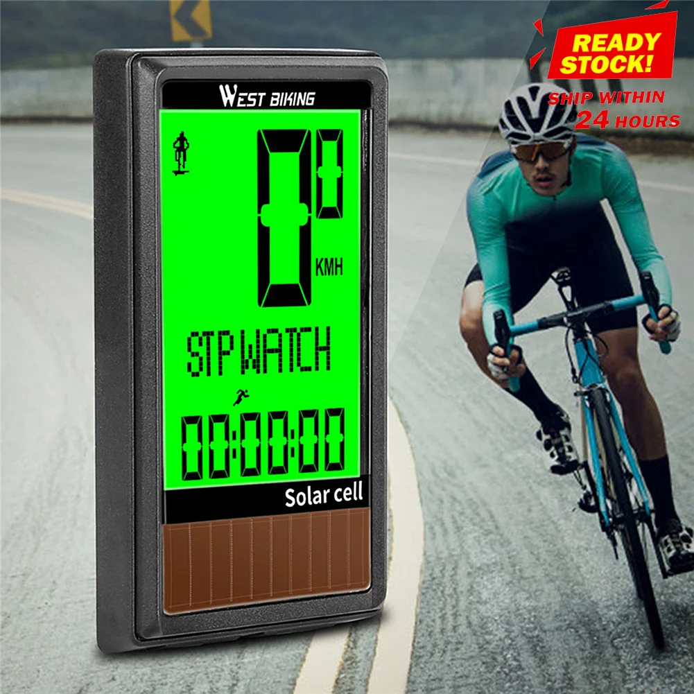 

Universal Wireless Solar Powered Bicycle Machmeter Auto Wake-up Computer Waterproof Backlight 5 Languages MTB Road Bike tool