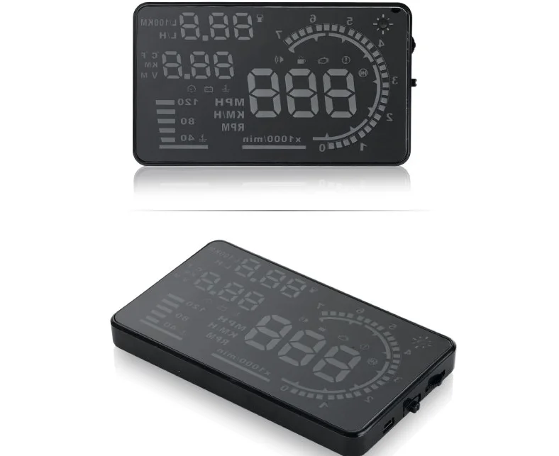 5.5" A8 Car HUD Head Up Display Better than D2000 OBD2 Display LED Windscreen OBD Scanner Over Speed Warning Car Speed Projector