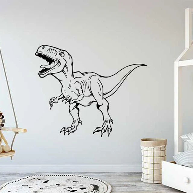 Grande T-Rex Dinossauro Adesivo de Parede para Sala de Crianças, Sala de  Jogos Decalque, Mundo Zoológico, Quarto Selva, Vinil - AliExpress