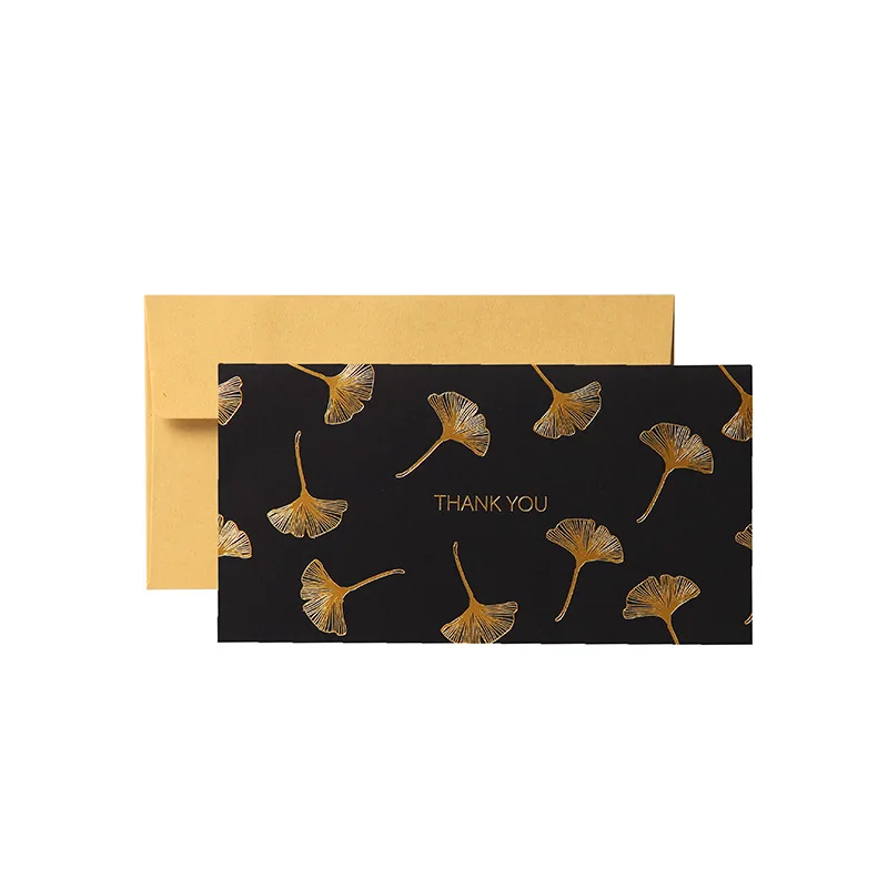 EZONE Рождественская открытка+ открытка-конверт, черный Подарочный конверт, Подарочный конверт с рисунком рождественской елки/снега/листьев гинкго - Цвет: T5