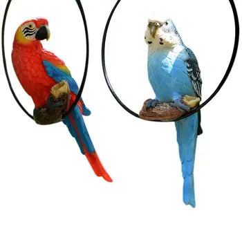 

2 Pcs Simulation Resin Parrot Home Decoration Handicrafts Creative Animal Bird Model Garden and Wedding 02 & 01