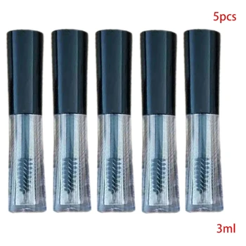 

5Pcs/Set Clear Plastic Empty Mascara Tube Lip Gloss Bottle Refillable Eyelash Cream Liquid Container with Rubber Insert for DIY
