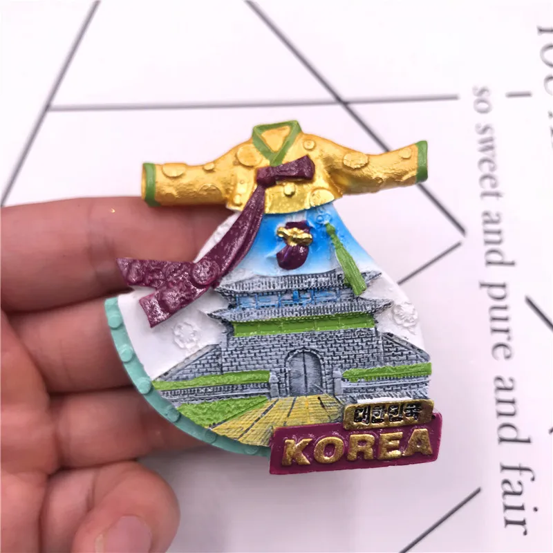 Magnetic Fridge Magnets Various Korea World Tourism Commemorative Fridge Magnets Traditional Korean Dress Seoul Tower Korea Architecture Decor Gifts