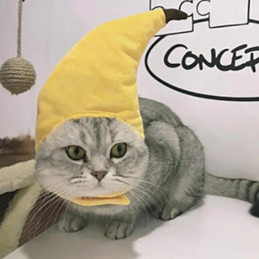 Аксессуары для кошек Милая шляпа для Питомца Кошка маленькая собака фестиваль забавные головные уборы банан форма головные уборы аксессуары для питомцев товары новое поступление