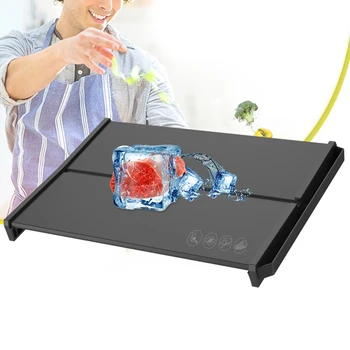 

Safe Fast Thawing Defrosting Tray Rapid Easy Clean Non Stick With Water Groove Kitchen Gadget Board Eco Friendly Frozen Food