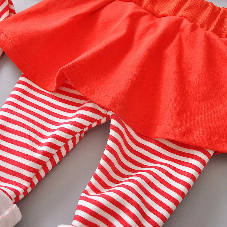 VIMIKID Одежда для малышей комплект осень г. футболка с длинными шляпа с рукавами, воротником и карманами Милая детская одежда свитер+ полосатые штаны 2 шт