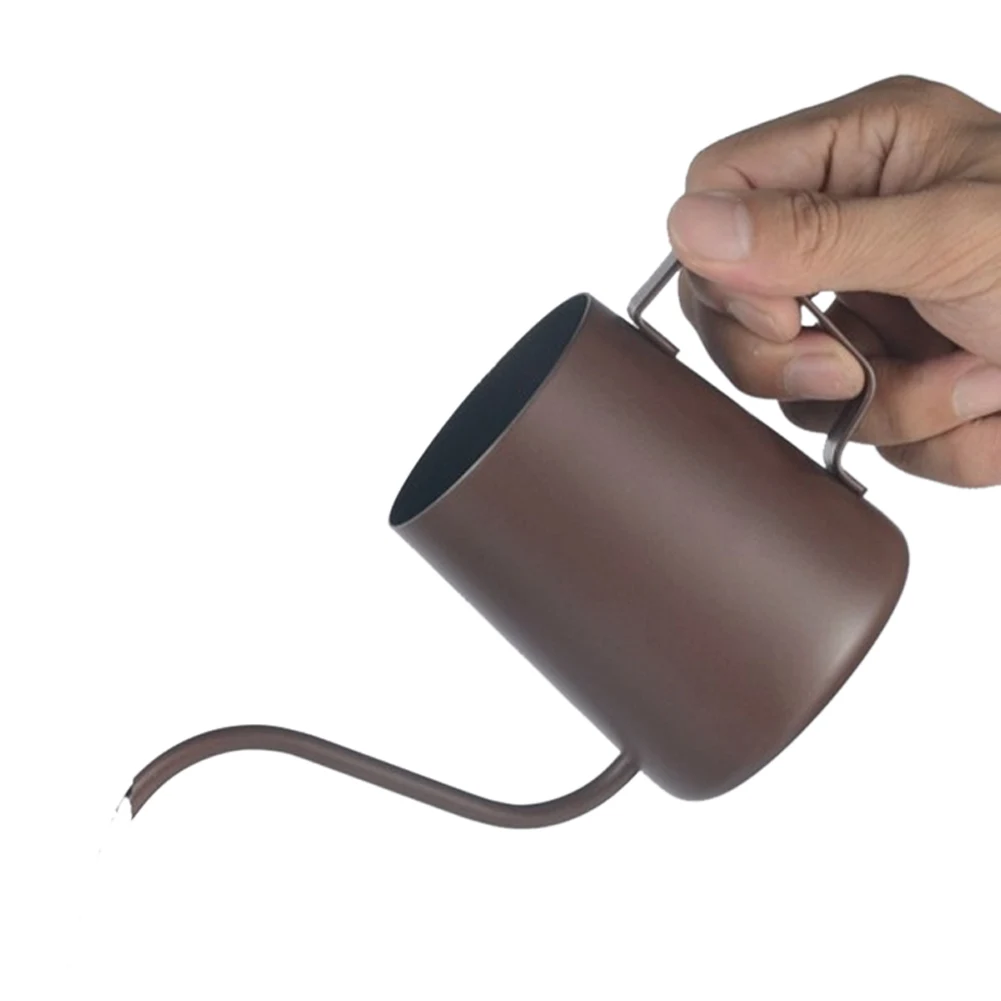 250ml Brown Нержавеющая сталь с длинным носиком капельного чайника узкая гусиная шея рука залить над кофейником DNJ998 - Цвет: 250ml Brown