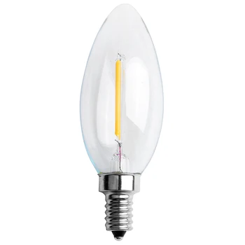 

Dimmable E12 2W COB Candle Flame Filament LED Light Bulb Lamp 10*3.5cm