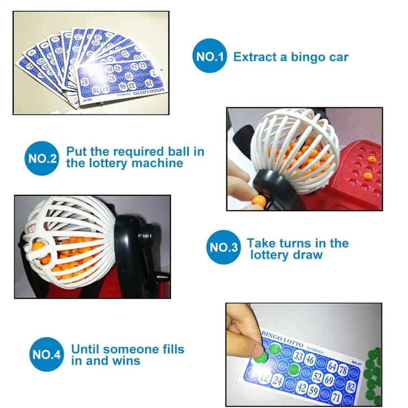  Kids Children Toys Bingo Lotto Family Game Play Sets 90 Balls Bingo Lotto Sets Family Entertainment