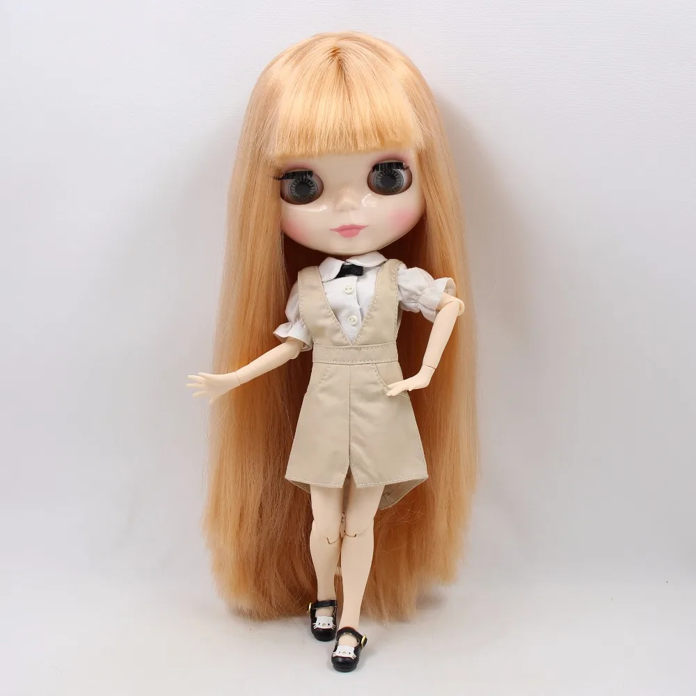 Neo Blythe Doll with Ginger Hair, White Skin, Shiny Cute Face & Custom Jointed Body 1