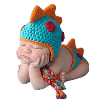 

Baby Crochet Knitted Photo Photography Props Handmade Baby Hat Diaper Outfit