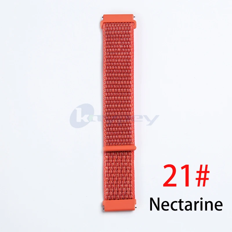Nectarine 20 мм нейлоновая петля тканый ремешок для Xiaomi Huami Amazfit Bip BIT Lite Молодежные умные часы носимые наручные браслет Amazfit ремешок для часов - Цвет: Nectarine