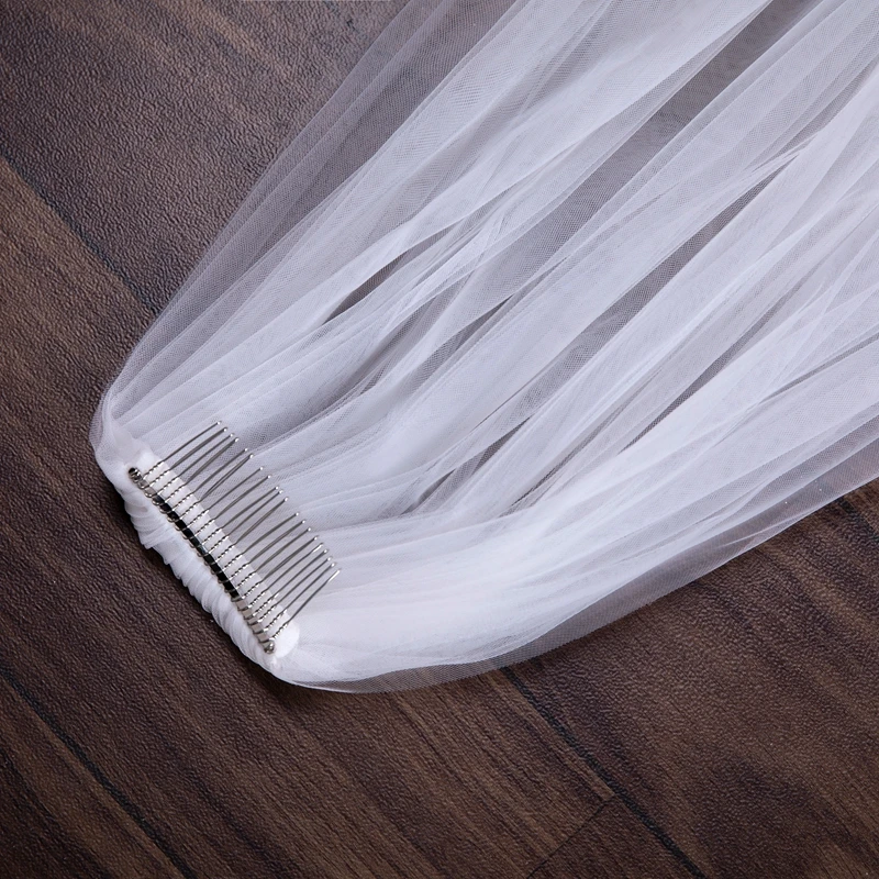 Two Layers Wedding Veil Bride Veil White 3 Meter 5 Meter Long Veu De Novia Brief Veil for Bride with Comb Church Veils