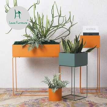 

Louis Fashion Plant Shelves Skyscraper Scandinavian Designer Metal Potted Flower Frame Creative Indoor Colour Bookshelf