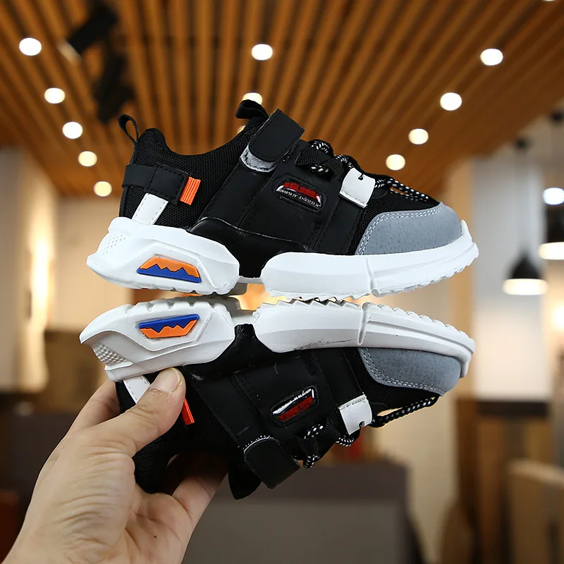 E CN детские кроссовки для девочек и мальчиков сетчатые резиновые кроссовки теннисные infantil антискользящий для детей обувь Детские кроссовки