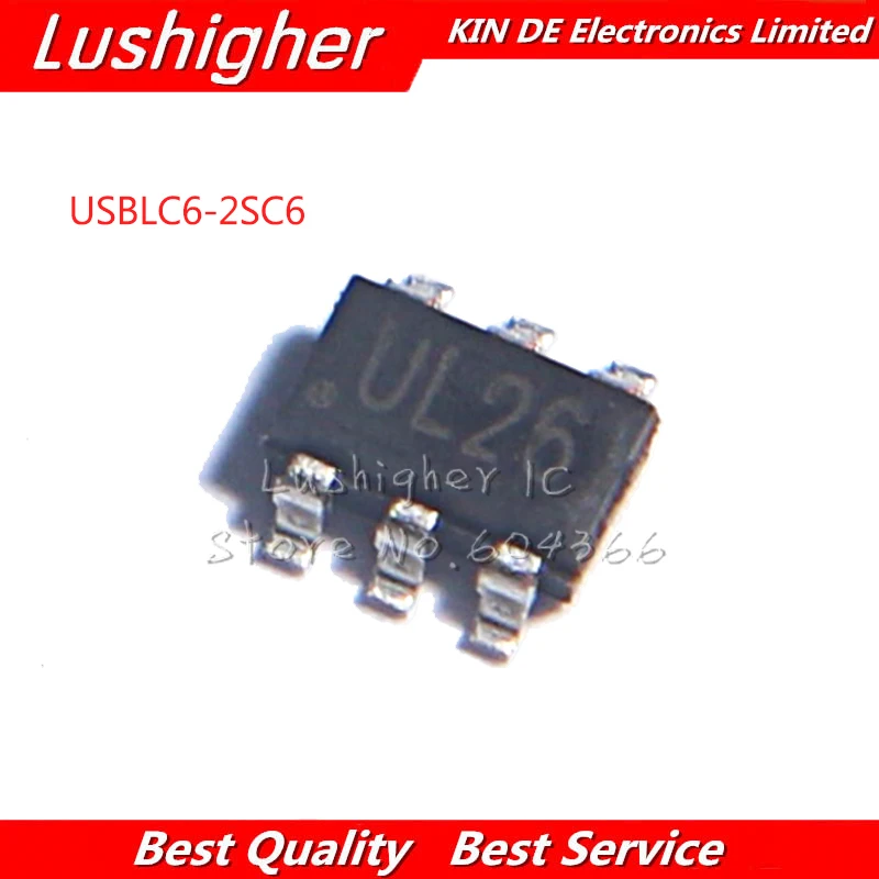 

10PCS USBLC6-2SC6 SOT23 USBLC6 SOT23-6 UL26 New original