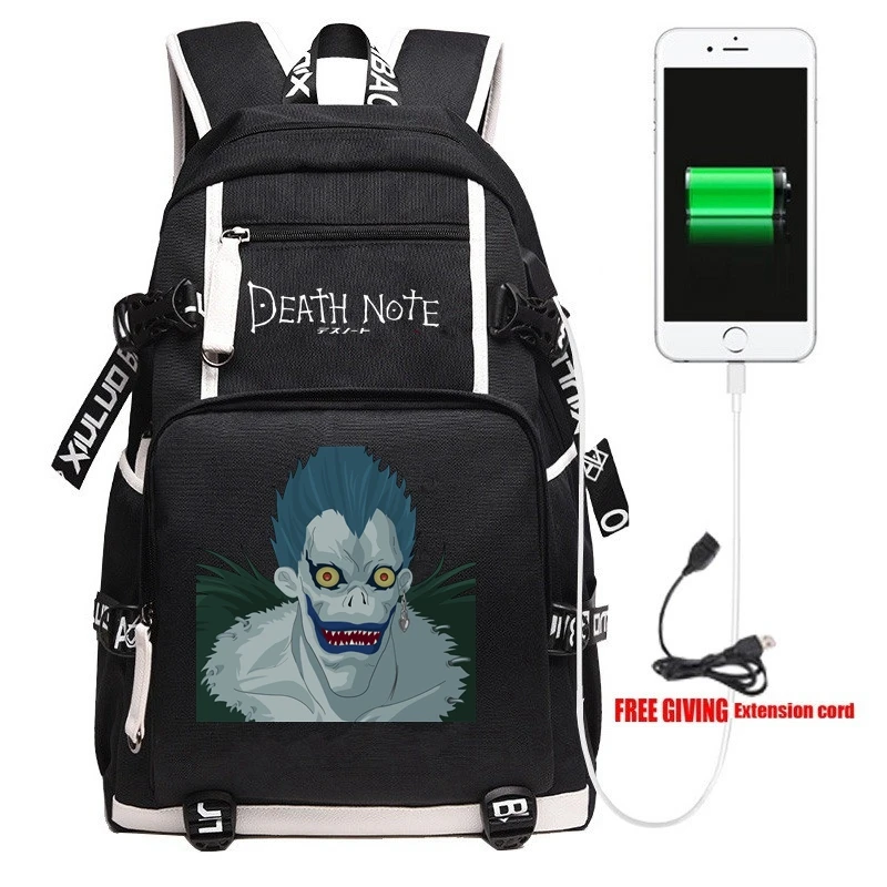 Рюкзак в стиле аниме «Death Note», черные школьные сумки, сумка для книг, мужские дорожные сумки для ноутбука, сумки на плечо, подарок - Цвет: 7