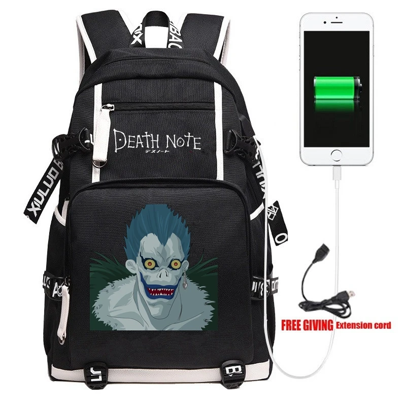 7 Рюкзак в стиле аниме «Death Note», черные школьные сумки, сумка для книг, мужские дорожные сумки для ноутбука, сумки на плечо, подарок - Цвет: 7