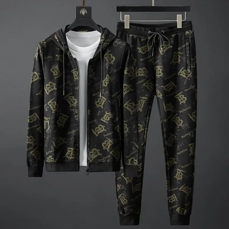 

Fashion Trend Printing Hooded Cardigan Sweater Two-Piece Autumn New Men's Casual Sports Suit