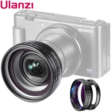 Ulanzi WL 1 18mm רחב זווית עדשת 10X HD מאקרו 2 in 1 נוסף מצלמה עדשה עבור Sony ZV 1 מצלמה אבזרים
